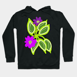 GREEN LEAVES WITH PURPLE BLOSSOMS Hoodie